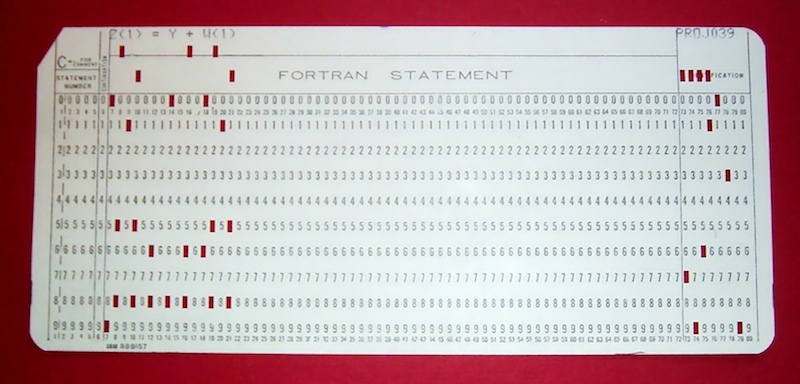 A keypunch card