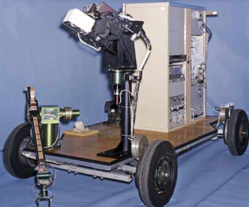 A robotic rover test bed from about 1973