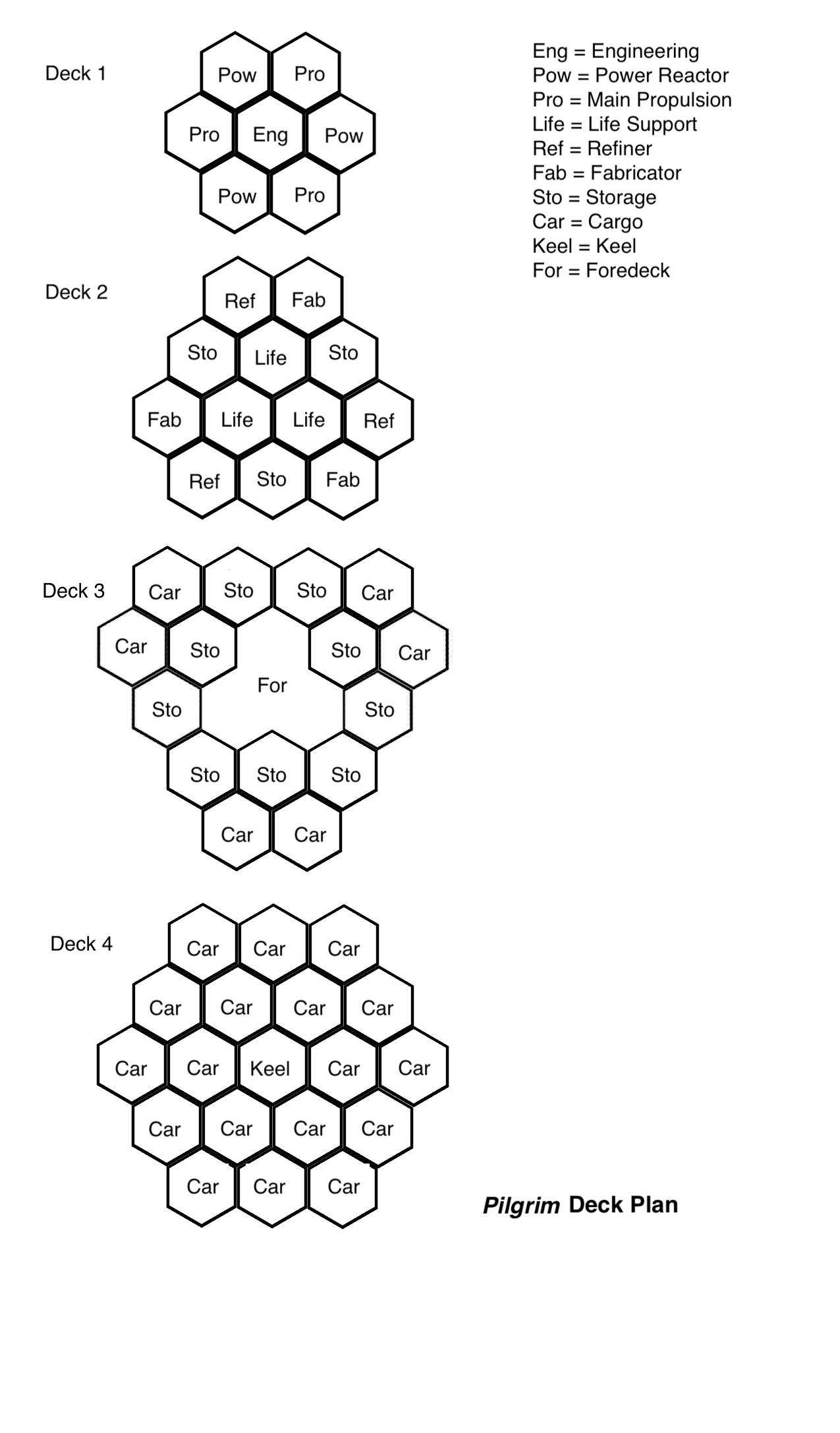 Deck plan of Merchant Spaceship Pilgrim